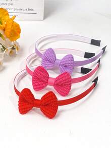 10pcs Elegant Cute Bow Headbands, Solid Color Hair Hoops, Non-Slip Hair Accessories, Ribbon Bow Headbands - Multicolor - View 2