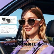 Smart Wireless Glasses, Outdoor Music And Calls, Light To Wear, Remote Control Photography, Built-In Microphone And Speaker, Noise Reduction Function, Touch Operation, Dual Magnetic Charging, Stylish Design, Suitable For Office, Driving And Outdoor Activities - White - View 2