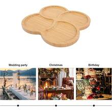 Bandeja de bambú para aperitivos de 1 pieza, bandeja para servir aperitivos, plato para aperitivos, ideal para pasteles, frutas, nueces y dulces. - 19,5 x 19,5 cm - Ver 9
