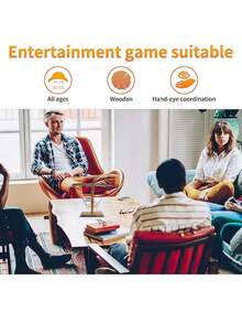 1pc Wooden Throwing Ring Game, Easy To Install, Ready To Play At Any Time, Convenient To Carry, Suitable For Courtyard Games, Bar, Family, Party Throwing Games, And Drinking Props For Festivals, Parties, And Gatherings(Random Delivery Of Styles) - Multicolor - View 7