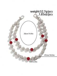 1pc Fashionable Elegant Minimalist Multi-Layer Crystal Chain Waist Chain, Men's Personalized Body Chain, For Pants Decoration, Daily Party Wear, Couples Jewelry, Holiday Gift