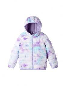 Annil 儿童服装。男童女童轻薄羽绒服。冬季三防、保暖、宽松、弹力短款。 - 紫白色 - 查看 1