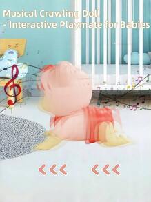 1个音乐婴儿爬行娃娃，适合10个月以上的宝宝 - 学习爬行指导、抬头训练、早期教育、边唱边爬、爬行引导攀爬音乐娃娃，儿童节礼物