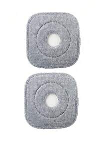 1/2/5 件拖把替换头，方孔/圆孔平板拖把布，干湿两用清洁替换拖把垫，适用于旋转拖把 - 灰色 - 查看 10