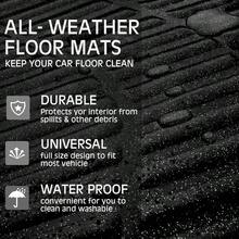 Shining Glitter Car Floor Mats 3D Leather Waterproof All Weather Universal Trim To Fit AntiSlip Safety Light Easy Clean Install Fit For SUV Truck Auto Sedan Van 4 Piece Black Glitter - AllBlackGlitter - View 7
