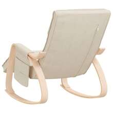 vidaXL Rocking Chair Cream Fabric (100% Polyester), Solid Birch Wood, Plywood Standard Rocking Chair Other Modern Lounge Chair Living Room Chair Lounge Seating Relaxing Chair - White - View 5