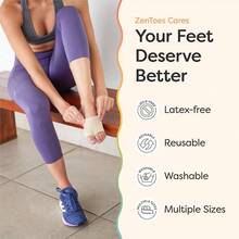 ZenToes Metatarsal Pads For Men And Women Ball Of Foot Pain Relief Cushions For Sesamoiditis Metatarsalgia Morton's Neuroma 2 Pairs Fabric Sleeves With Gel Inserts Small Beige - 米色 - 查看 5