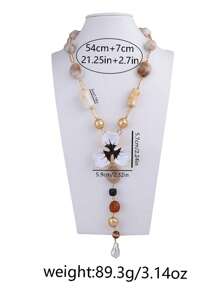 1 件优雅奢华高端设计合金滴油花树脂串珠 Y 型项链，适合女士