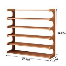 LOVEWE 5/6 Tiers Shoe Rack, Bamboo Shoe Rack, Wooden Shoe Storage Organizers, Shoe Tower For 18 Pairs, Easy To Assemble, Space Saving, Shoe Rack For Front Door Entrance, Entryway, Living Room, Bedroom, Garage - 4層 - 查看 6