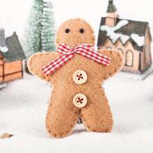 2pcs Handmade Gingerbread Man & Christmas Tree Ornaments - Hanging Holiday Decor, Suitable For Christmas Non-Feather Decoration, No Electricity Needed, Scene Setting, Christmas Party Decoration