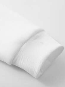 GRDR 男士休闲纯色带口袋连帽衫 - 白色 - 查看 8