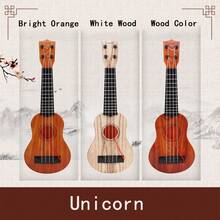 1pc Toy Classical Ukulele Guitar Musical Instrument, ABS Plastic Material, Brown, Halloween Gift