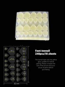 10/50/100pcs Double Side Glue Nail Sticker, Nail Glue Stickers Transparent, Waterproof - Black - View 4