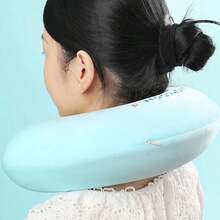 MINISO Hangyodon Series - U - Shaped Pillow | Cute Hangyodon Guards, Neck Pillow Comfort Upgraded! Made Of Slow - Rebound Memory Foam, It Fits The Neck Curve, Effectively Relieving Cervical Spine Pressure, And Not Easy To Deform After Long - Term Use. (1 Pc) - Teal - View 4