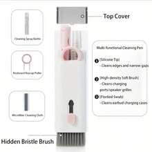 七合一便携式清洁笔工具，耳机清洁刷 - 白色 - 查看 7