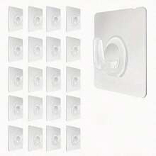 10/5pcs Transparent Wall Mounted Clothes Hangers, Self-Adhesive High Load Bearing Hooks, Suitable For Kitchen, Bathroom, Practical Clothes Hangers, Adhesive Hooks, Towel Racks, Bedroom Wall Decor, Hangers, Hooks, Hangers, Back To School, Storage Racks, Organization, Key Racks, Wall Mounted Key Racks, Key Hooks, Adhesive Hooks, Door Hooks, Bedroom Decor, Kitchen Accessories - White - View 9