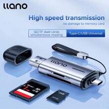 Llano 二合一 USB 读卡器 OTG Type-C TF/SD 2T 读卡器 - 灰色 - 查看 3