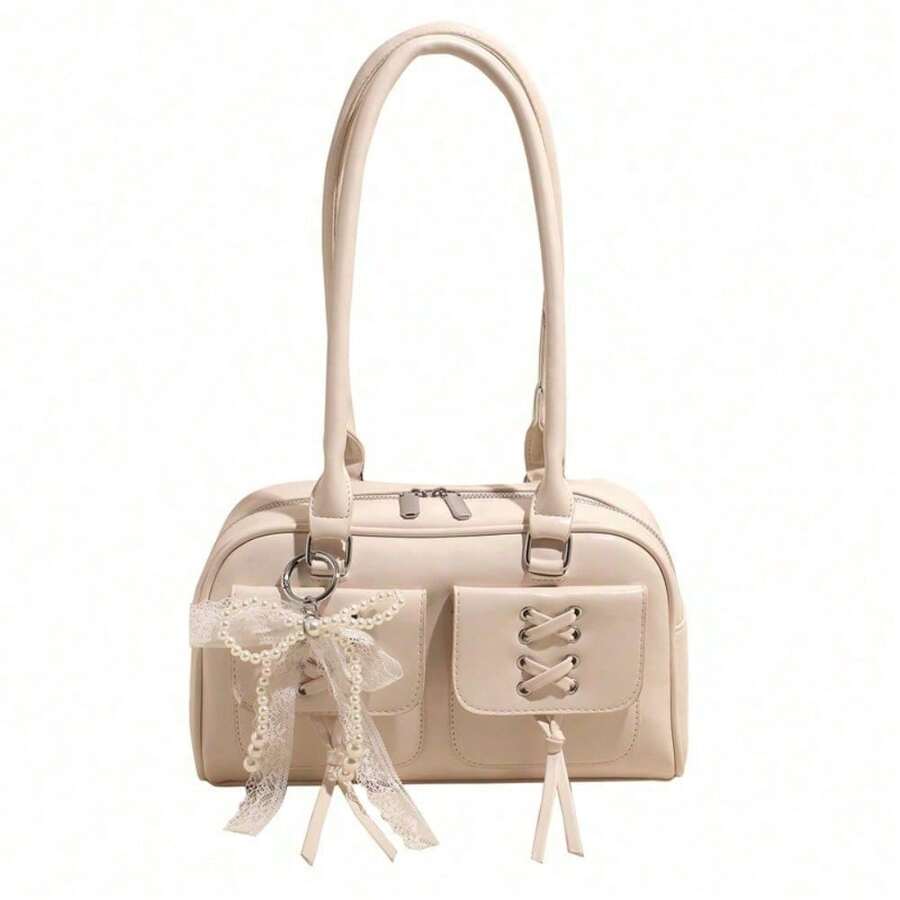Women Shoulder Bags - Beige - View 1