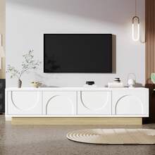 Television Stands & Entertainment Centers - White + Wood + MDF + Particle Board - View 1