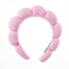 1 个洗脸头带/2 个洗脸腕带/3 套水疗头带、化妆头带、洗脸头带、护肤头带、粉色天鹅绒蓬松海绵头带、蝴蝶结、泡泡、水疗头带、腕带、女士和女孩发饰套装 - 彩色 - 查看 11