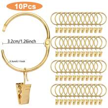 10pcs/30pcs/50pcs Curtain Rings With Clips (32mm/1.25inch, 50mm/1.96inch) Openable Rust-Resistant Metal Rings, Decorative Curtain Hangers, Gold/Black/Nickel Color