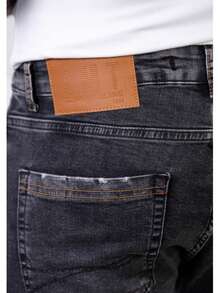 Calça Jeans Masculina Clement com Elastano  Todos  Verão    Ajuste Regular    Bolso  Zíper  Cordão - Cinza pedra - Visão 9