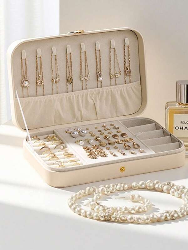 New Luxury Upgrade Edition Large Capacity PU Leather Jewelry Box | Jewelry Storage Bag, Travel-Sized Jewelry Box, Jewelry Box | Multi-Layer Compartments For Necklaces, Rings, And Earrings | Portable Travel Jewelry Box | Gift For Girlfriend/Mom/Mother's Day/Best Friend's Birthday/Valentine's Day For Women Storage Organizer Travel Holiday Essential Fall Decor Autumn Halloween