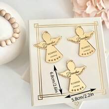 Customized Acrylic Mirror Baptism Angel Label, Personalized Gift Label, Baby Shower Name Tag, Baptism Name Tag, Return Gift Name Tag - Multicolor - View 8