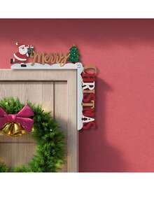 2 buc/set colorat Crăciun cadru ușă fereastră decor Santa Reindeer Crăciun temă perete agățat semne ușă colț semn decoratiuni casă ușă decor