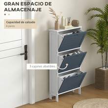 HOMCOM Shoe Cabinets - Xám - Xem 2