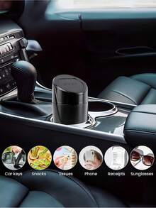 2pcs/1pc Car Trash Can With Lid, Car Trash Can Cup Holder, Portable Leak-Proof Car Garbage Can With Trash Bags, Front/Rear Seat Car Organizer Box, Suitable For Car, Home, Office - one-size - View 11