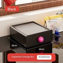 Stackable Storage Box (1 Piece) / Dopamine Storage Box / Colorful Plastic Storage Box - Ideal For Storing Office Supplies, Cosmetics, Stationery, Hair Ties, Jewelry, And Makeup Pens. Perfect For Organizing Your Vanity, Desk, Bathroom, Or Nightstand. - Multicolor - View 10