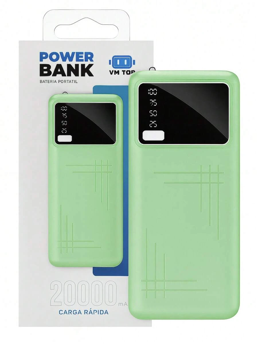 20,000 MAh Portable Battery With 3 USB Ports And Flashlight - Teal Blue - View 1