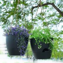 10 Inch Self Watering Hanging Pots, 2 Pack Hanging Planters With 40oZ Deep Reservior For Indoor Outdoor Plants Flowers, Black