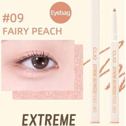 Clio K-Beauty EXTREME GELPRESSO 眼线笔，3mm 胶水/凝胶眼线笔，眼线笔/眼袋笔/眼下笔，色彩浓郁，色素沉着丰富，顺滑乳霜质地，持久耐用，哑光效果，防水防汗，日常彩妆，韩妆