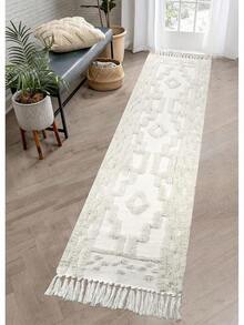 Boho Area Rug 3' X 5', Washable Cotton Woven Entryway Rug With Tassels, Moroccan Tufted Bedroom Rug, Farmhouse Floor Carpet Entry Office Porch Living Room Kitchen, Modern Bohemian Style - 淺褐色的 - 查看 6