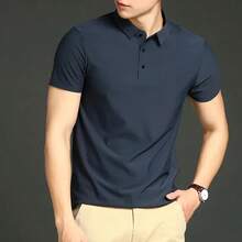 Men's Polo Shirt In Elastic Ice Fabric - 白色 - 查看 2