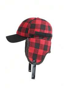 1pc Unisex Coffee Thick Thermal Lined Water-Resistant Trapper Hat With Ear Flaps, Warm Winter Ski Hat, Suitable For Outdoor Activities & Casual Wear