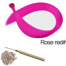 彩虹合成彩色 I-Tip 羽毛隐形接发 50 股头发，50 个接发环，1 个钩针/包合成染发剂彩虹假发彩色 Kanekalon I-Tip 角蛋白融合接发发束，适合女性和儿童 - 礼物、角色扮演、派对、万圣节和圣诞节亮点