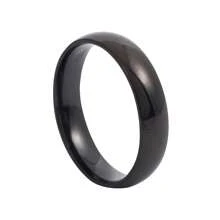 Cross-Border Stainless Steel Jewelry 2mm Inner And Outer Arc Spherical Simple Smooth Titanium Steel Ring Couple Ring - 5mm Black - View 2