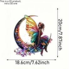 2D Flat, 1pc, Double-Sided Printed Acrylic Delicate Fairy Light Catcher, Outdoor Decor, Wall Decor, Home Decor, Yard Garden Decor, Thanksgiving Christmas New Year Gift Idea, Living Room Wall Art - Ideal Holiday Gift, 2D Flat