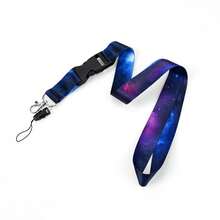 Cordón para llavero con tabla periódica de química, soporte desmontable para tarjeta de identificación con correa de arcoíris, correa para el cuello y teléfono con clip desmontable, adecuado como regalo de Acción de Gracias para maestros, arcoíris - Azul - Ver 8