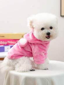 1pc Pet Clothes, Cute Rainbow Bear Transformation Outfit For Small Dogs & Cats, Warm & Comfortable For Autumn/Winter - Pink - View 4