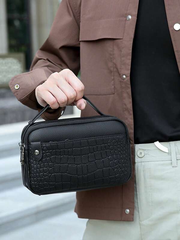 Neue Mode Herren Clutch Tasche, Große Kapazität Multi-Taschen Handtasche, Multi-Funktions Kulturbeutel, PU Leder Business Lässig Tasche, vielseitige Handtasche für Herren