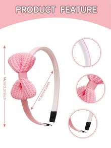 10pcs Elegant Cute Bow Headbands, Solid Color Hair Hoops, Non-Slip Hair Accessories, Ribbon Bow Headbands - Multicolor - View 5