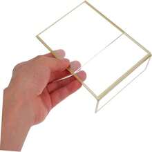 6pcs L-Shaped Acrylic Sign Holders, 5 X 7" (13X18cm), Gold Color Desktop Stands, Slanted Paper Holders, Transparent Display Racks For Menus, Flyers, Frames, Suitable For Weddings, Parties, Photo Displays