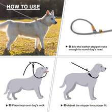 1 件套防滑尼龙编织狗绳，适合小型、中型和大型犬 - 灰色 - 查看 8