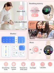 LIGE Fashion New Women's Smart Watch 100+ Sports Mode, Voice Calls, Text Messages, Alarm Clock, Menstrual Period Reminder, Remote Timed Photography, Weather Forecast, Wearing Classic Disc Women's Sports Smart Watch On A Daily Basis