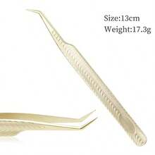 MyAoKuE-Up 1 pezzo Pinzette per ciglie in acciaio inossidabile dorato, strumenti per il trucco, non magnetici, per l'estensione di ciglie finte volume