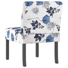 vidaXL Slipper Chair Blue And White Polyester, Solid Wood, Plywood Single Accent Chair Rectangular Modern Pattern Upholstered Chair Living Room Chair Floral Chair Blue Chair - Blue - View 5